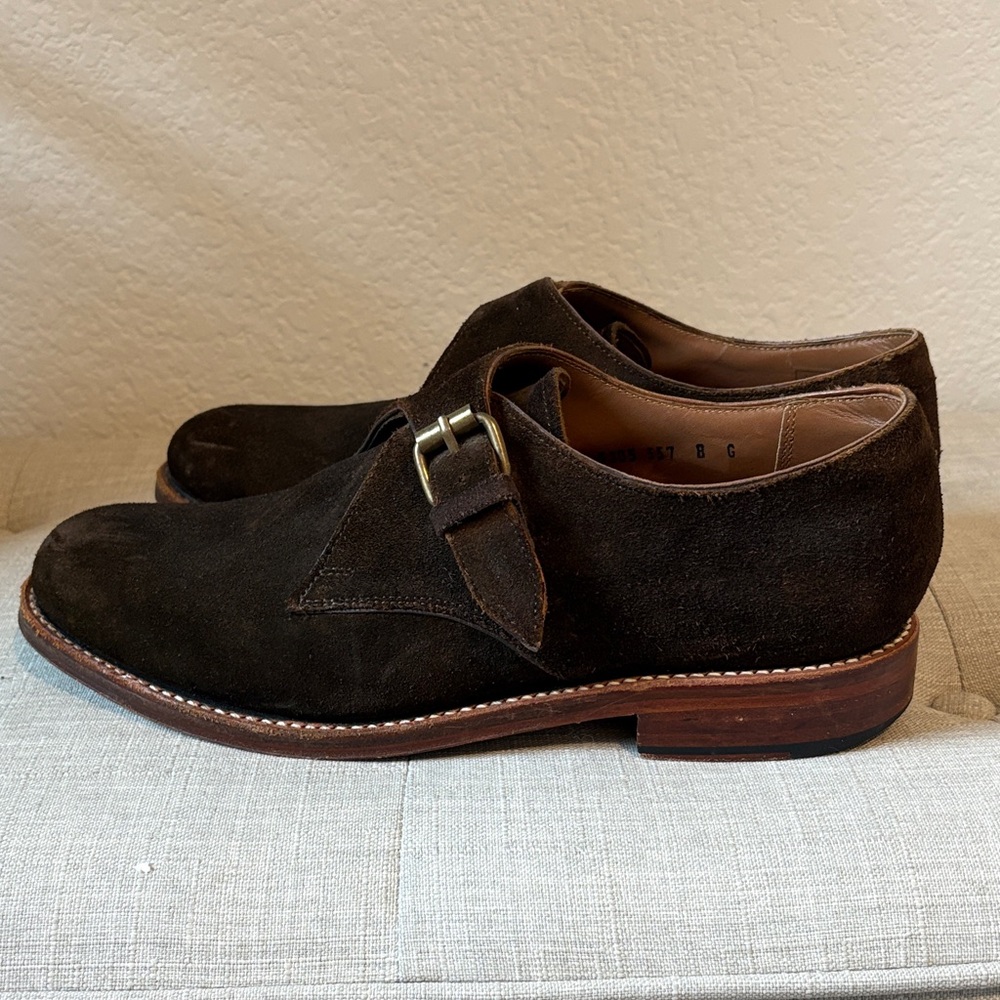 Grenson Dark Brown Suede Monk Strap shoes size 10 US (9 UK) - Picture 4 of 9